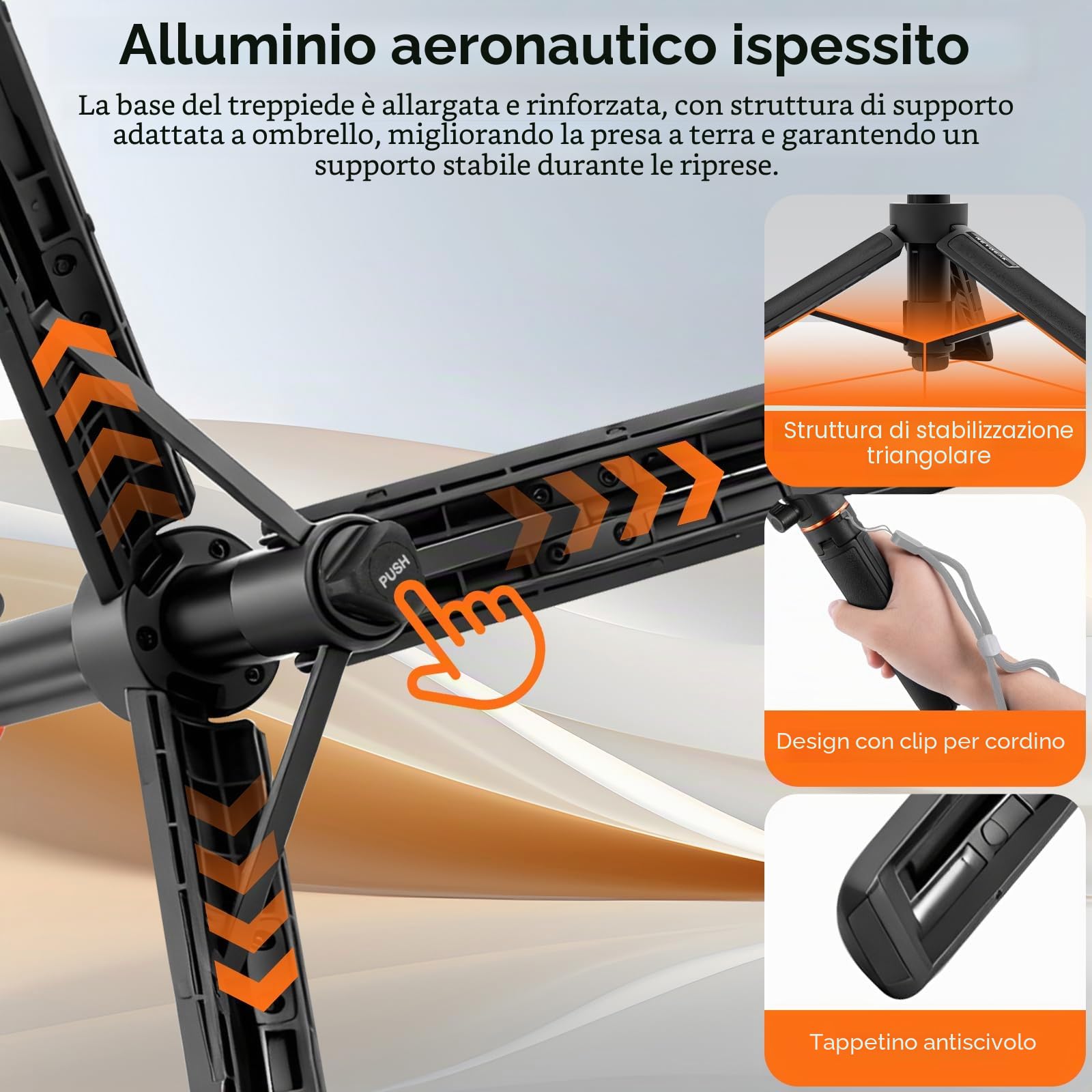 REYGEAK 55cm Treppiede Estensibile Selfie Stick per Insta360 X5/X4 Air/Ace Pro 2, con Scarpa Fredda e Adattatore a Sgancio Rapido per Montaggio Insta360