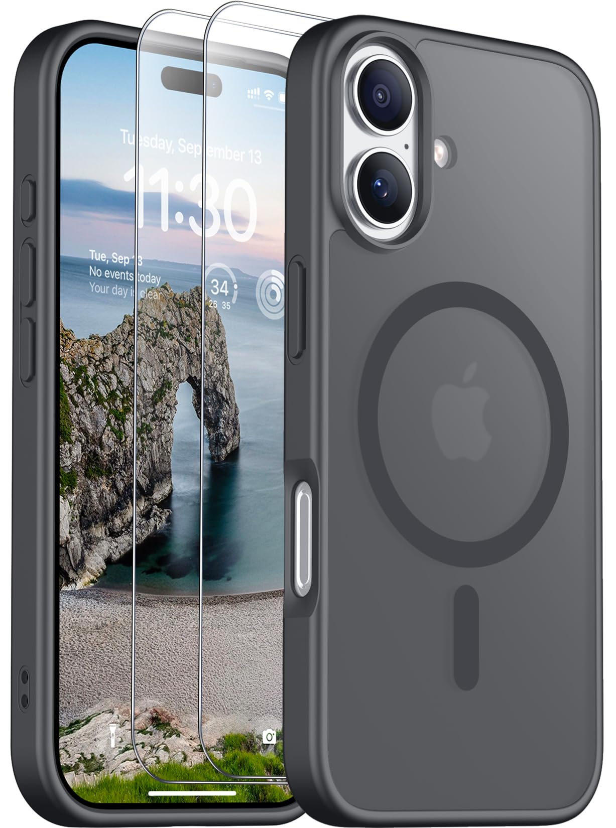 Amazon | SPIDERCASE iPhone 17用ケース、磁気半透明 [強化ガラス