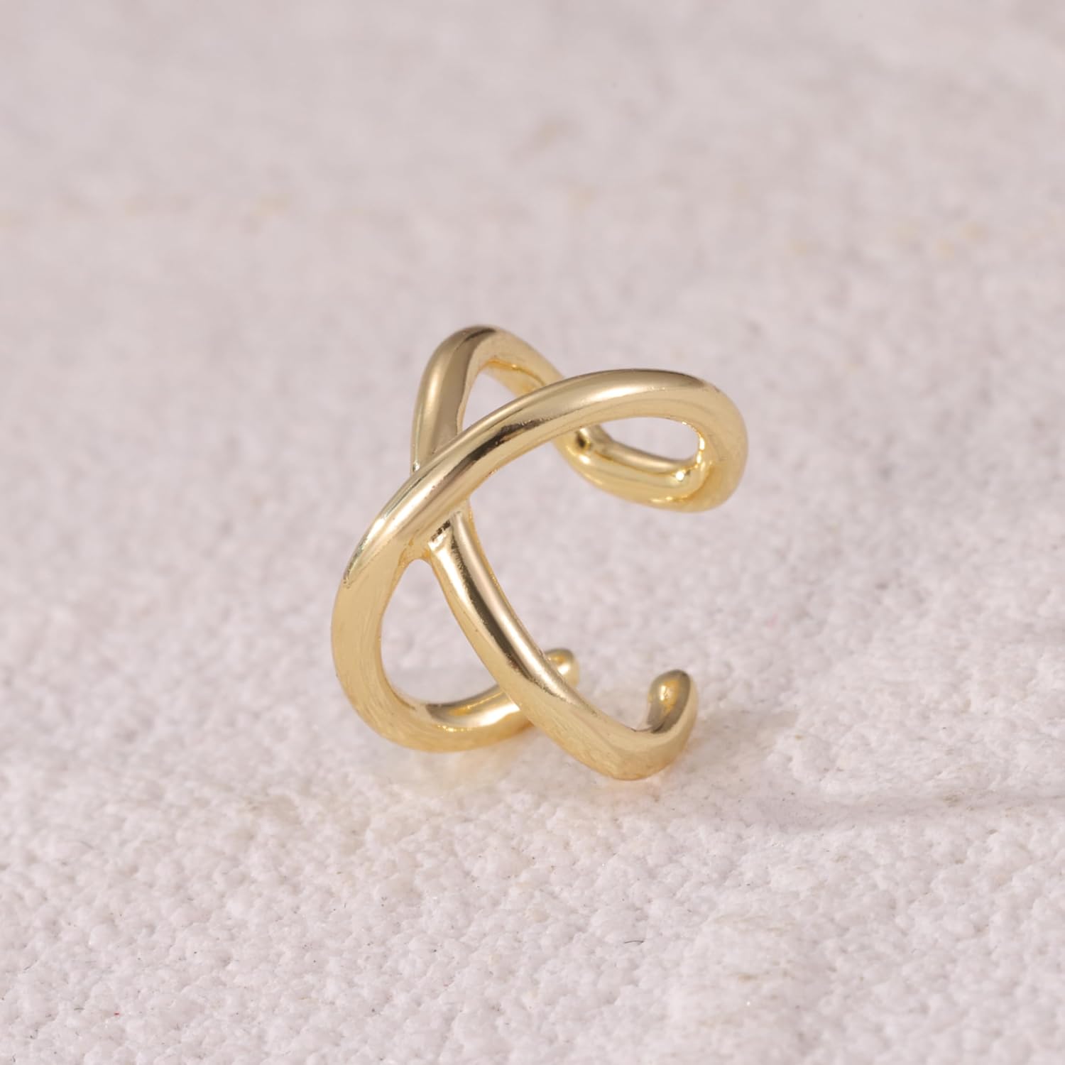 PLOMFOV Ear Cuff Earrings for Women Ear Cuffs Non Piercing 14K Gold Filled Ear Cuff Gold Clip on Cartilage Fake Earrings Trendy Chunky/Thin Ear Cuff Single - Image 6