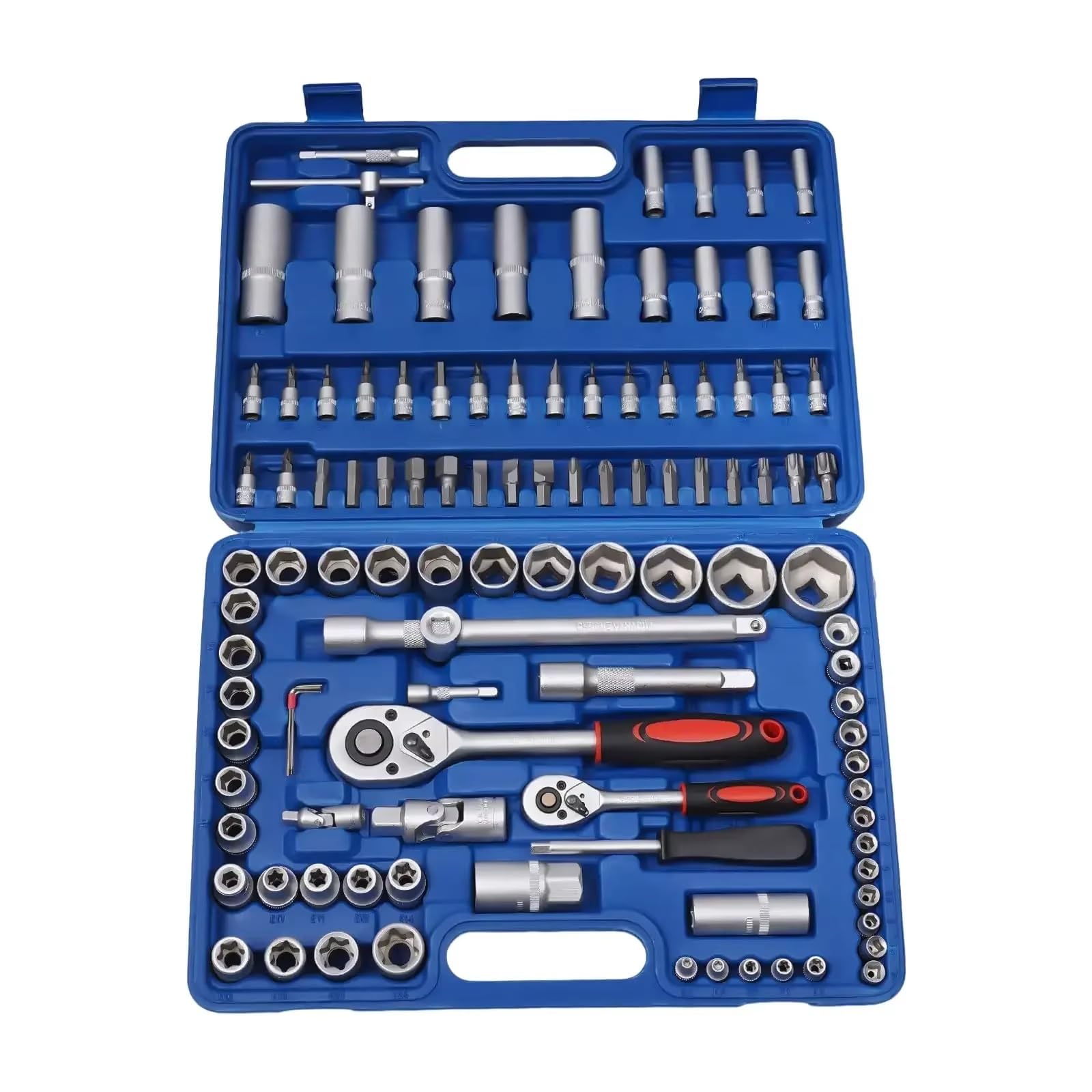 Set di attrezzi meccanici Set Chiavi A Cricchetto Da 108 Pezzi Set Chiavi A Cricchetto Prese Set Di Chiavi A Bussola Esagonali Metriche Kit Utensili Meccanici La Riparazione Automatica