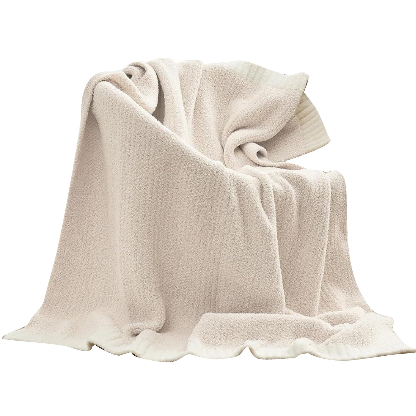 Elnwnnkc Beigea Knitted Blanket Winter Autumn Blankets Double Sided Throw Bed Sofa Bed Spread For Couch Sofa And Polyester Fiber Blanket