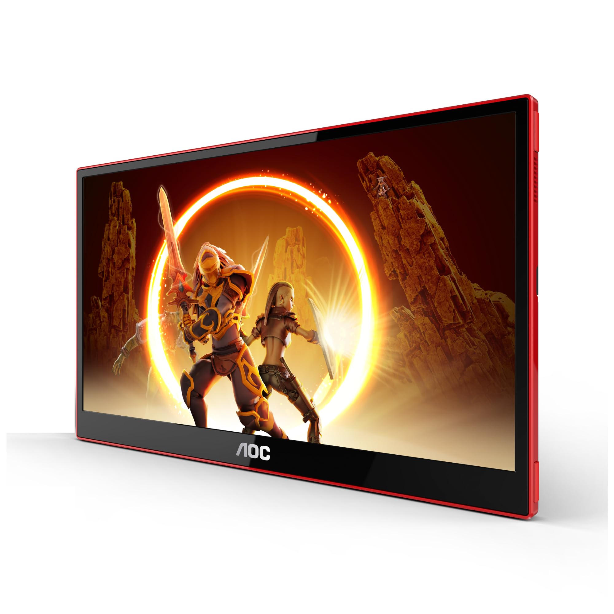 AOC 16G3 - Gaming Monitor Full HD da 16 pollici, portatile, FreeSync (1920x1080, 144 Hz, MicroHDMI 1.4, USB-C) nero-rosso