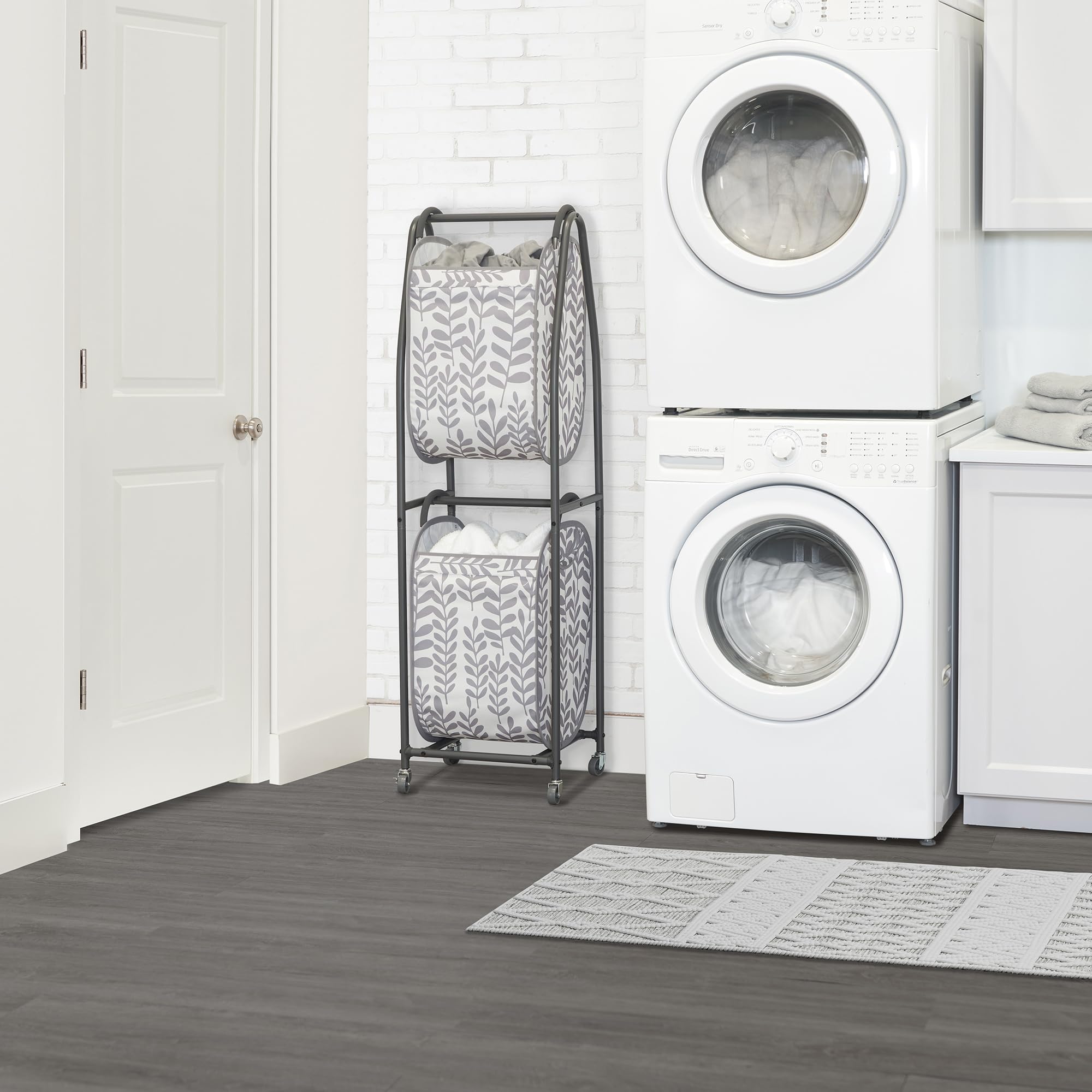 2 Tier Laundry Sorter by Neatfreak! Laundry Hamper With Wheels & 2 x