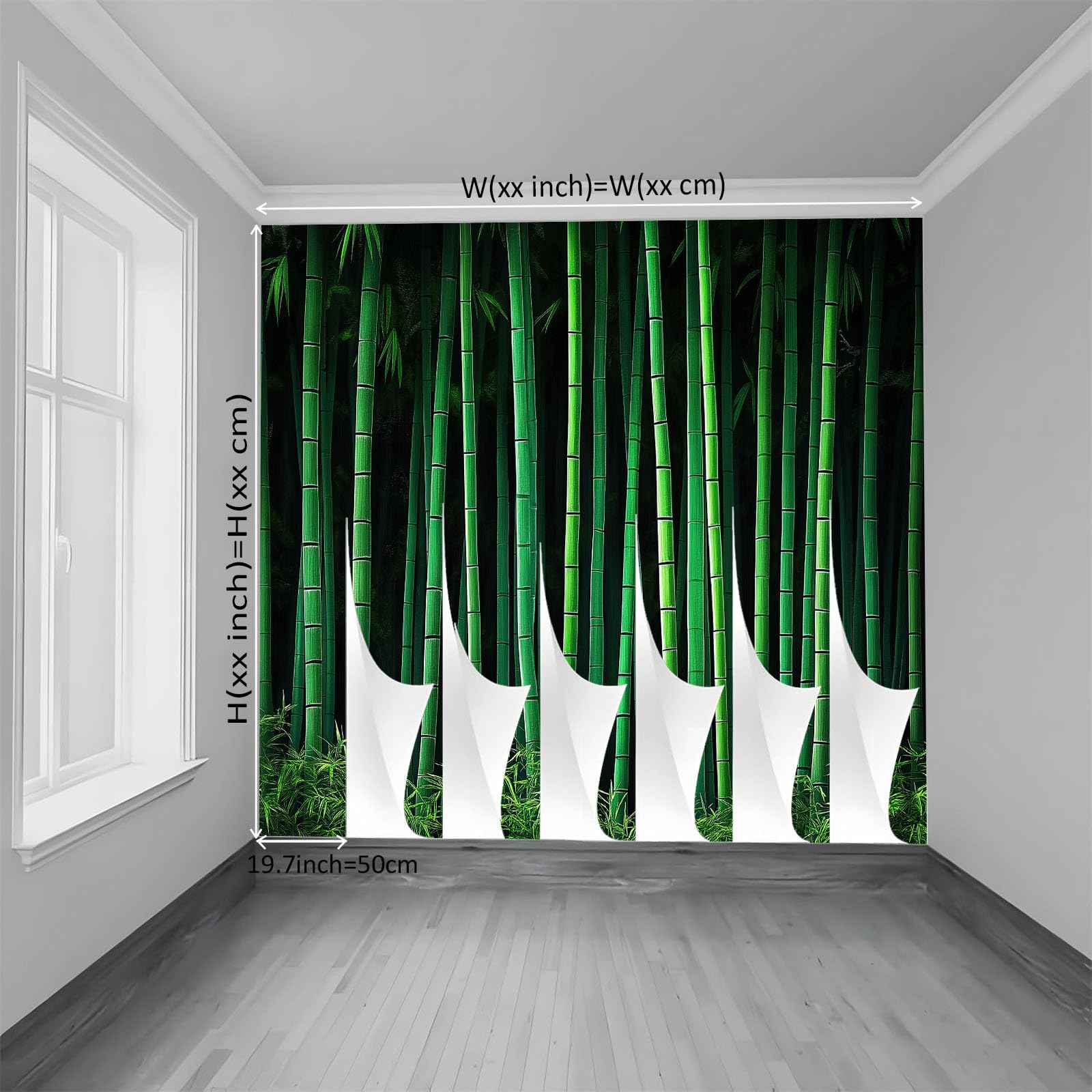 Générique 200 x 140 cm panoramiczna tapeta elegancki naturalny las bambusowy 3D projekt ścienny, dekoracja ścienna do zdjęć, tapety z włókniny dekoracja ścienna salon sypialnia, zielony