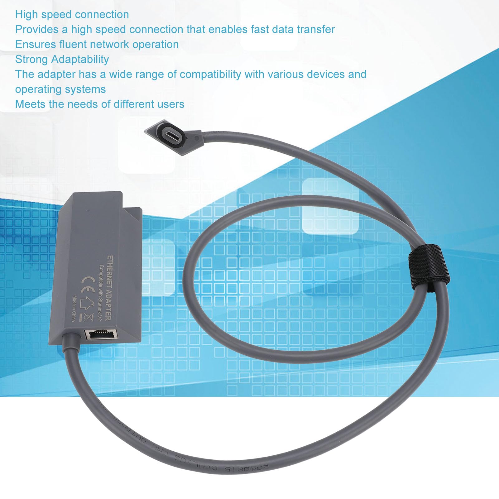 Ethernet Adapter Satellite Internet V2 for Rectangle Dish, Adapter Ethernet with Stable Network Connection for Actuated Gen 2