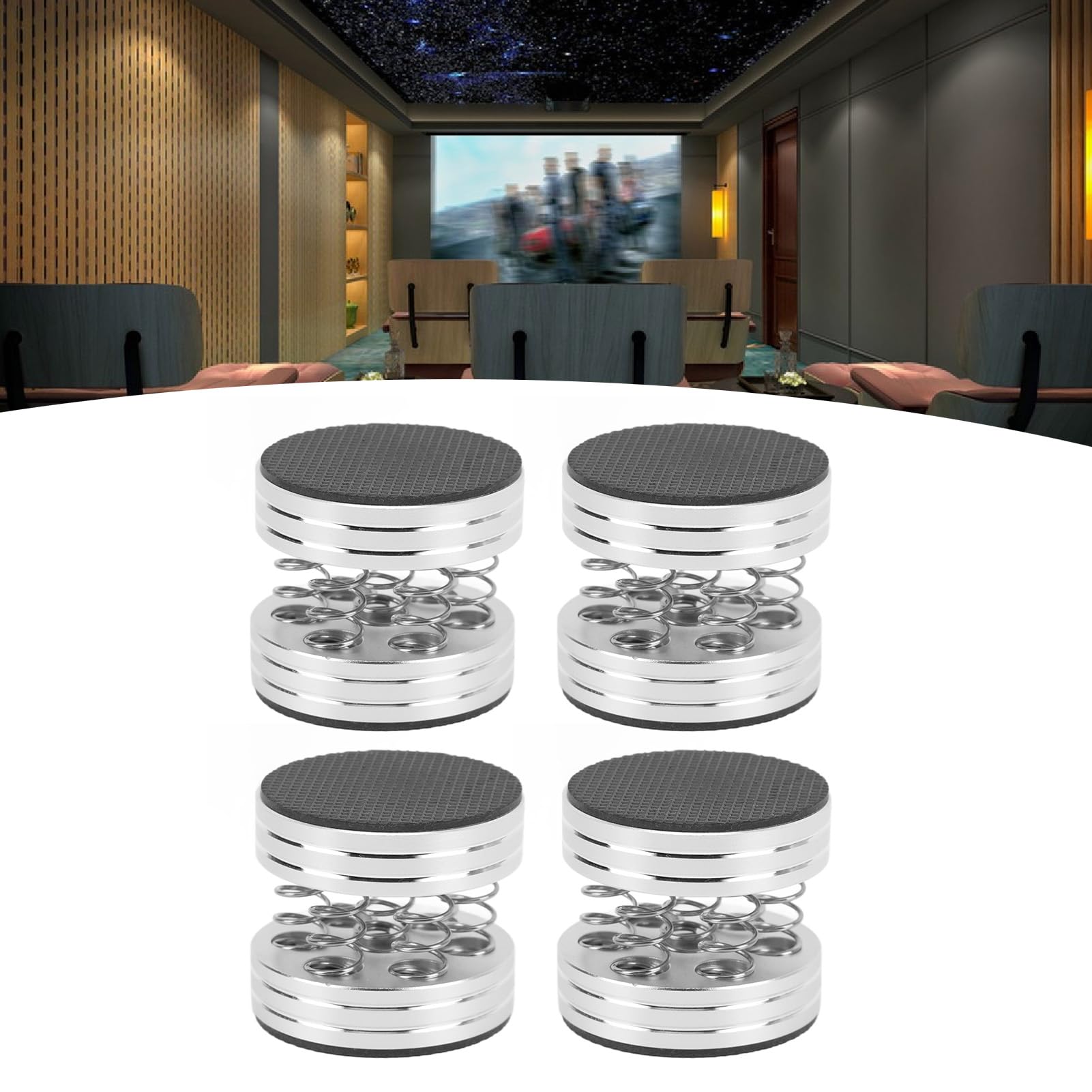 Piedini Isolanti per Altoparlanti da 4 Pezzi, Piedini Isolanti in Gomma in Lega di Alluminio per Altoparlanti e Subwoofer, Cuscinetti per Punte per Altoparlanti, Piedini Isolanti