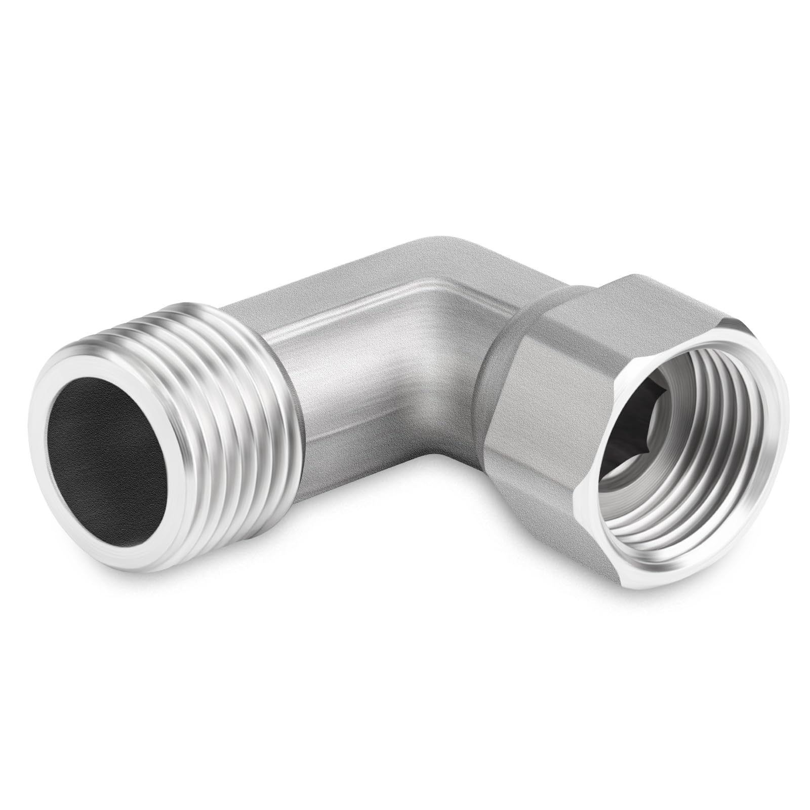 1 pezzi gomito a 90 gradi in acciaio inox 304 2 estremità connettore mobile flessibile, 1/2” femmina e maschio per spruzzatore, valvola angolare, braccio doccia