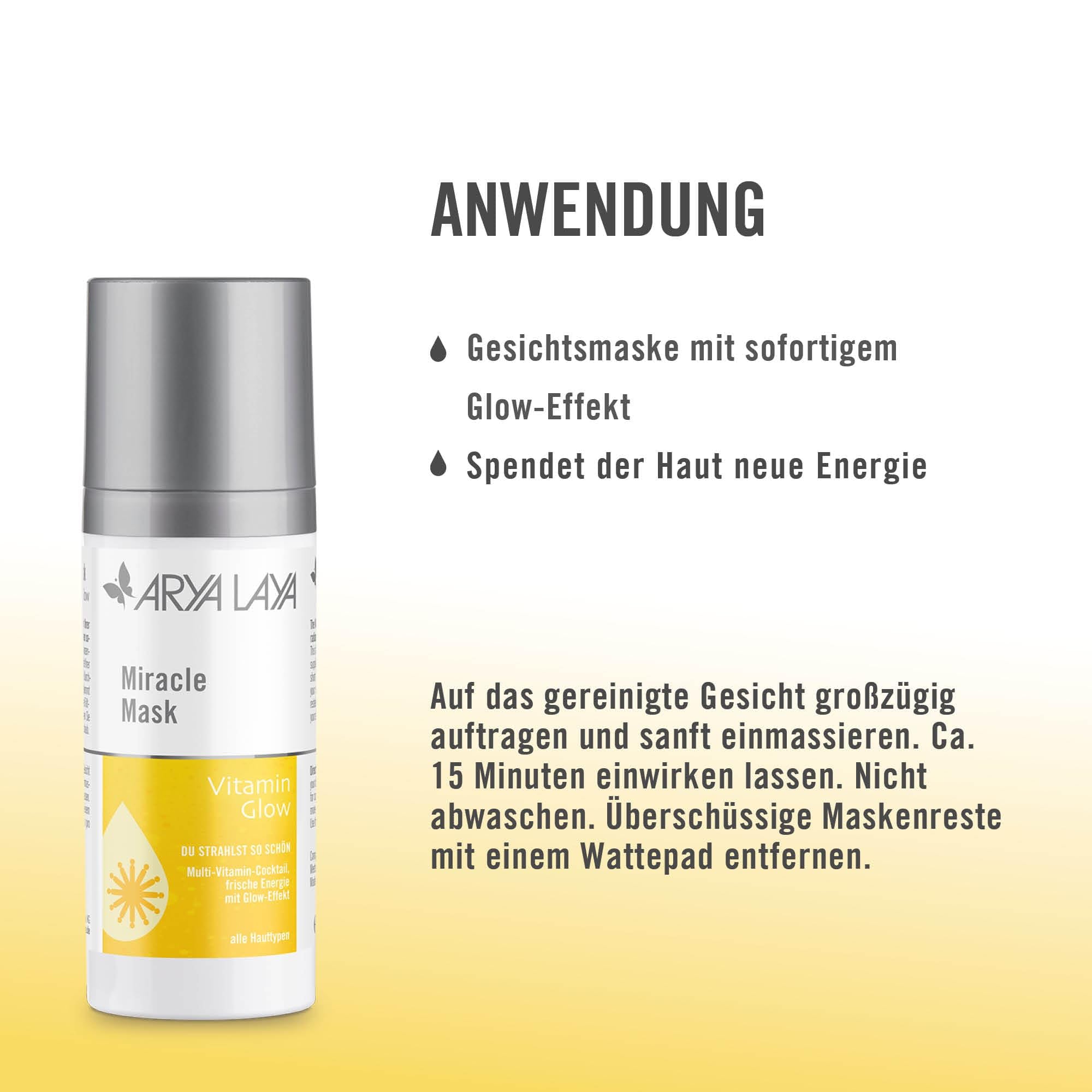 ARYA LAYA Miracle Mask Trio, 3 x 30 ml: pflegende Gesichtsmasken im Set, für alle Hauttypen: mit Glow-Effekt, Glättungs-Effekt & Beruhigungs-Effekt