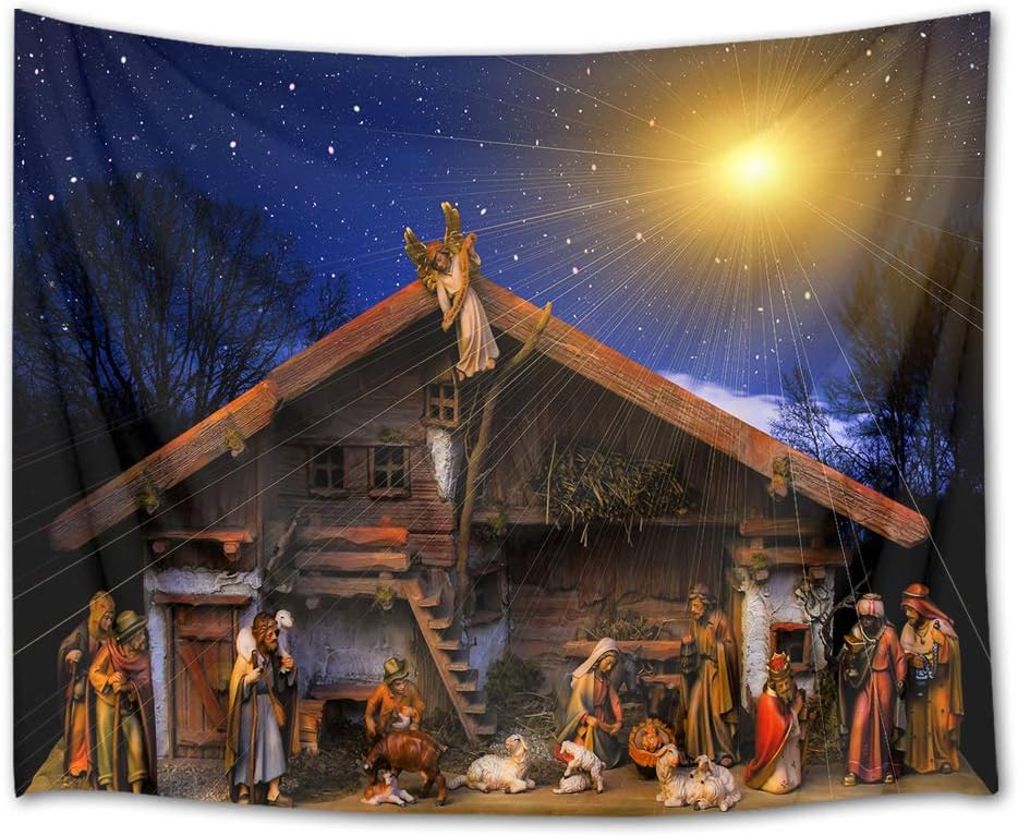LB Jesus Christ Tapestry The Birth of Jesus Rustic