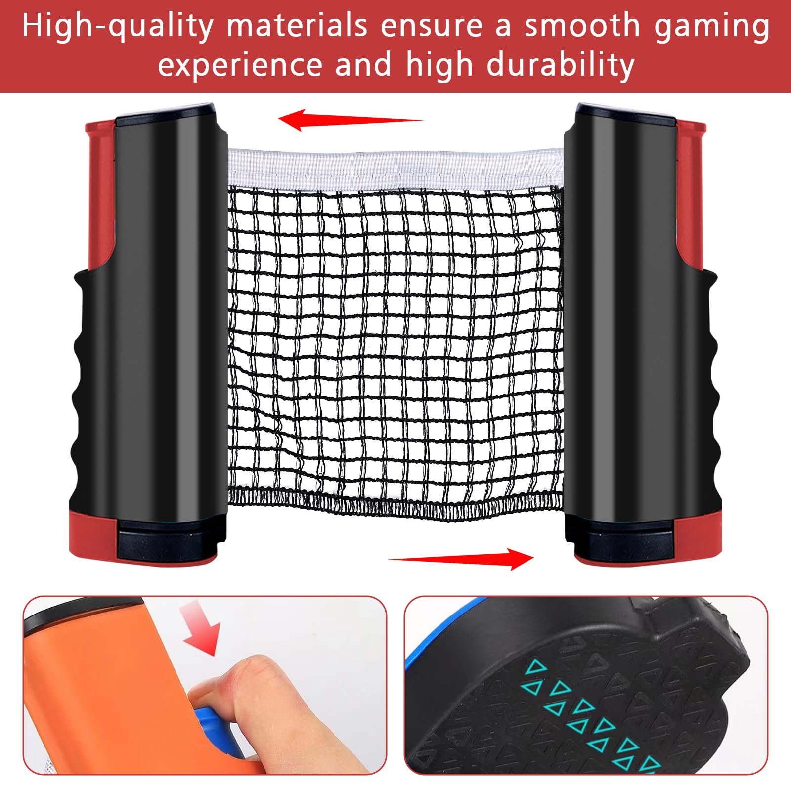 Juego de Raquetas de Ping Pong Plegables Profesional - 2 Raquetas, 6 Pelotas con Caja y Bolsa de Almacenamiento para Deportes de Interior y Exterior