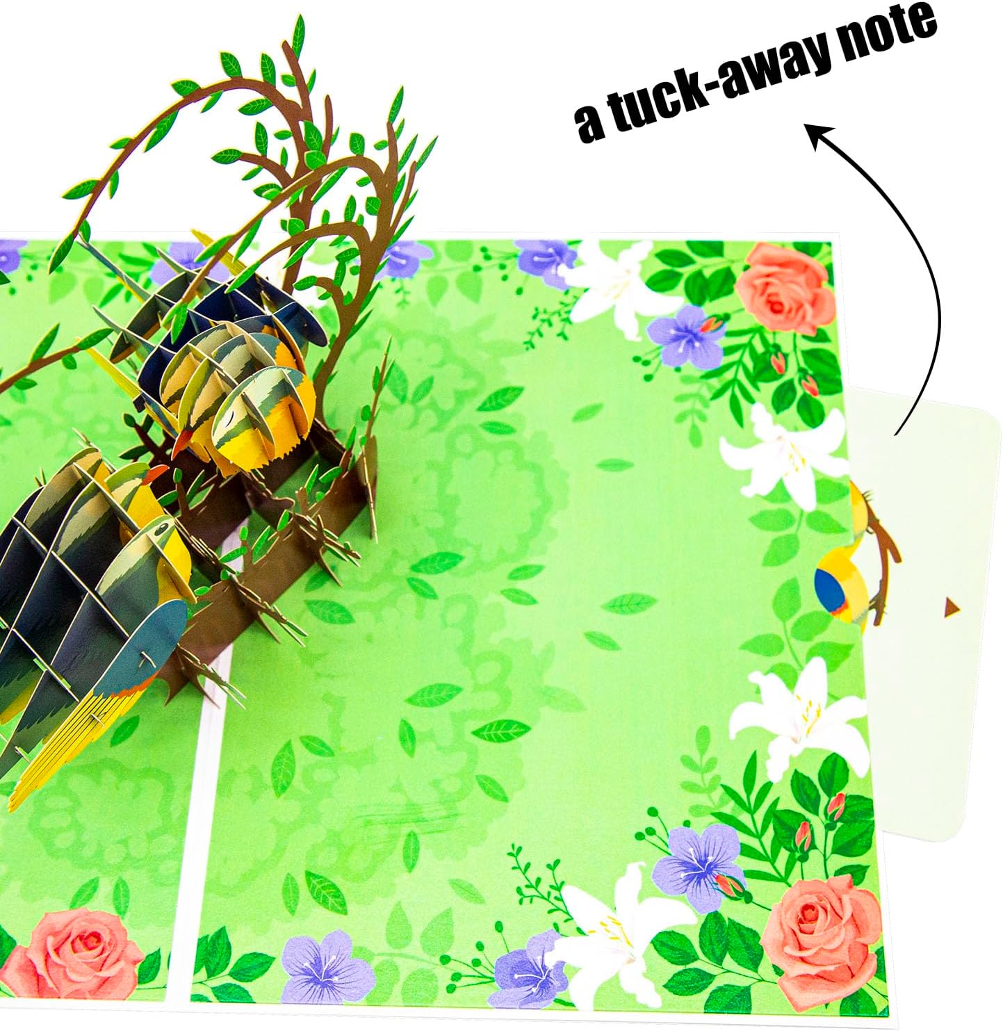 Love Birds Pop Up Card, Couple Finches Kissing, Romantic Bird Greeting Cards for Anniversary Wedding, Romantic Handmade Love Birds Card for Couples, Husband Wife, Him Her, Birthday, Engagement. - Image 3