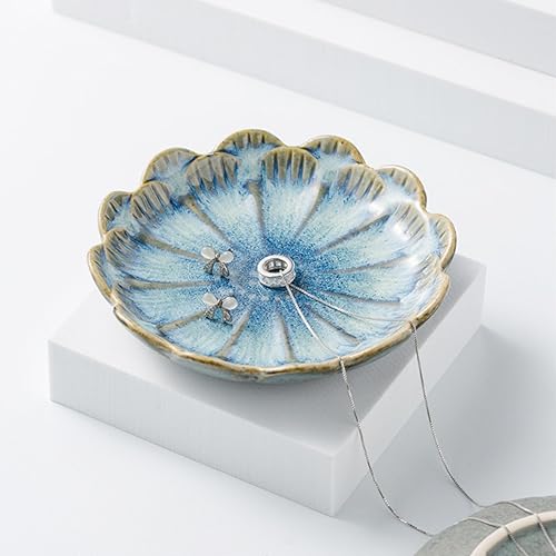 Miniatura 5 de Bandeja de cerámica para joyas, soporte para platos para mesa, plato de baratija para joyas, pequeño cuenco de joyería para amigos, regalos únicos