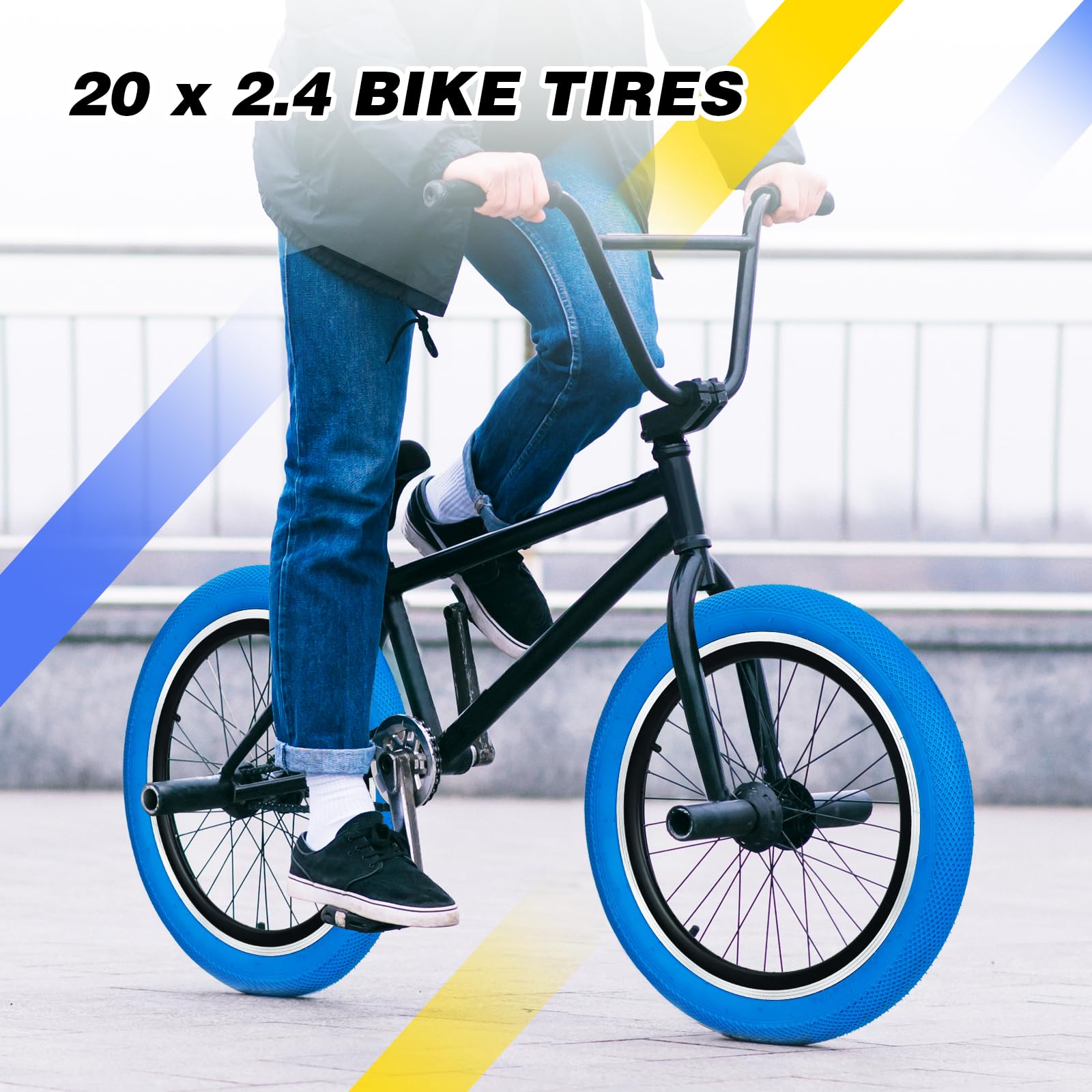 Amazon | BALINGE 20 x 2.4インチ 自転車タイヤ ブルー BMX タイヤ 20