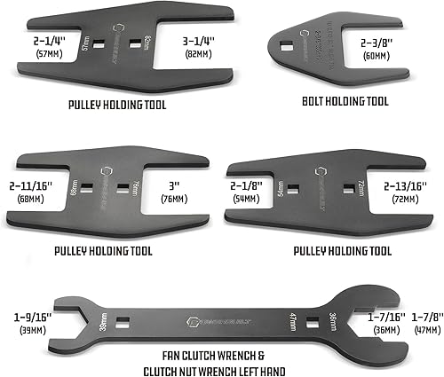 Miniatura 8 de Powerbuilt Master Fan 647814 - Juego de llaves de embrague para ventilador de agua, herramientas especiales, embragues, llave, herramienta de