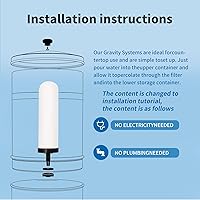 Vista 6 de 4 PACK 7" Gravity Drinking Water Ceramic Replacement Candle Element Filter with Activated Carbon, 7-Inch Gravity Water Replacement Filter for Basic