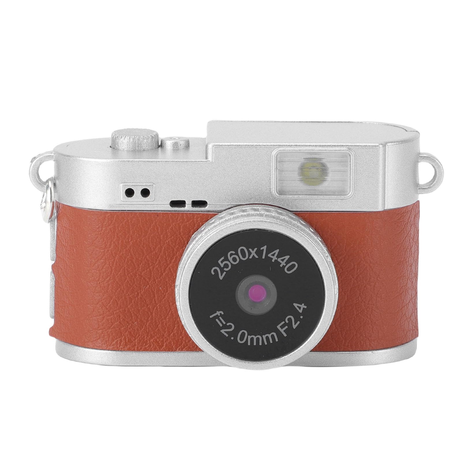 2K FHD Video Camera, 2MP Photo, 1.47 Inch Color Screen Built in 4 Filters LED Flash, Rechargeable Keychain Camera, Small Retro Digital Camera (Brown)-picture-10