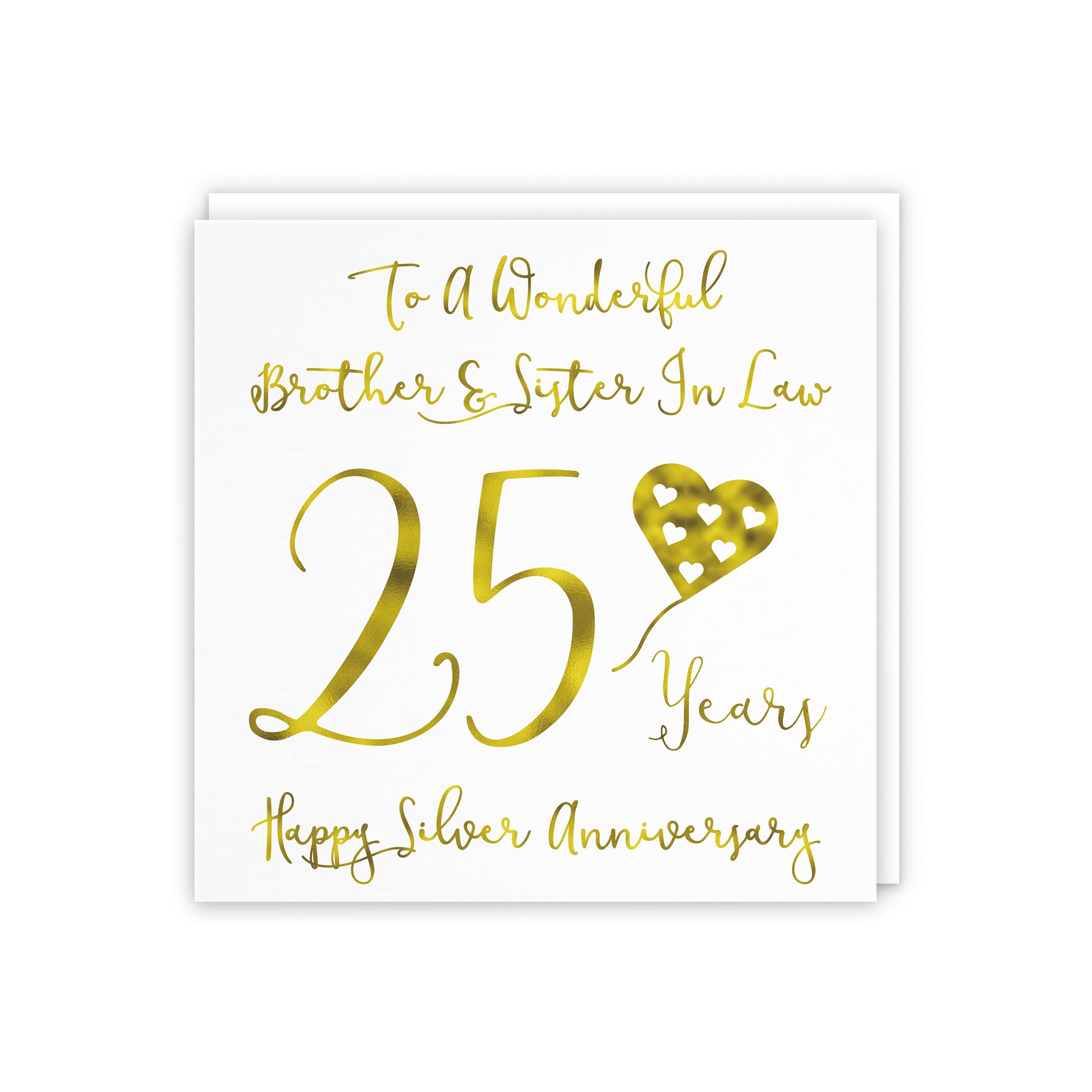 Hunts England, Brother And Sister In Law 25th Anniversary Card, To A Wonderful Brother & Sister In Law, 25 Years - Image 2