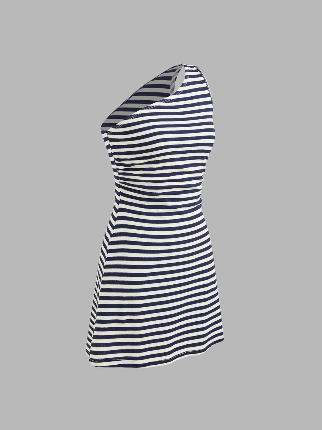 CIDER Women's Summer Striped Mini Dress Sleeveless Bodycon Dresses Asymmetrical Neck Casual Party Club Dress 2025 - Image 2