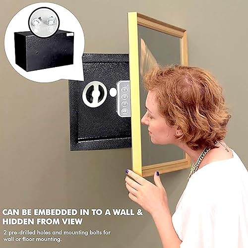 Miniatura 5 de Caja de seguridad electrónica para el hogar y la oficina con teclado digital y llaves, cajas de bloqueo para dinero, cajas de seguridad para el