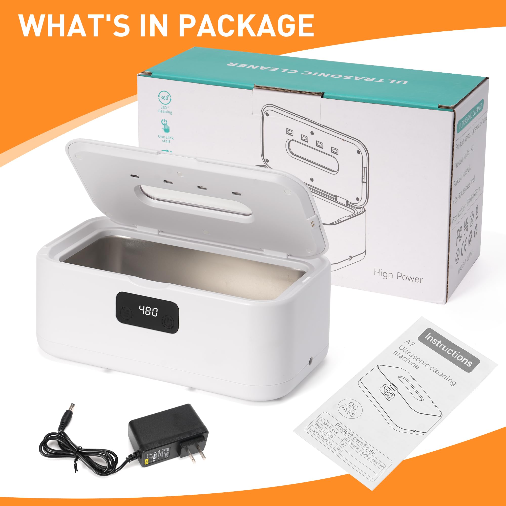 Pulitore Ultrasuoni Gioielli Occhiali - 49000Hz | 800ML | Lampada UV Ultrasonic Cleaner con 5 Timer Digitale - Ultrasonic Cleaning Machine per Apparecchio Denti Anelli Collane