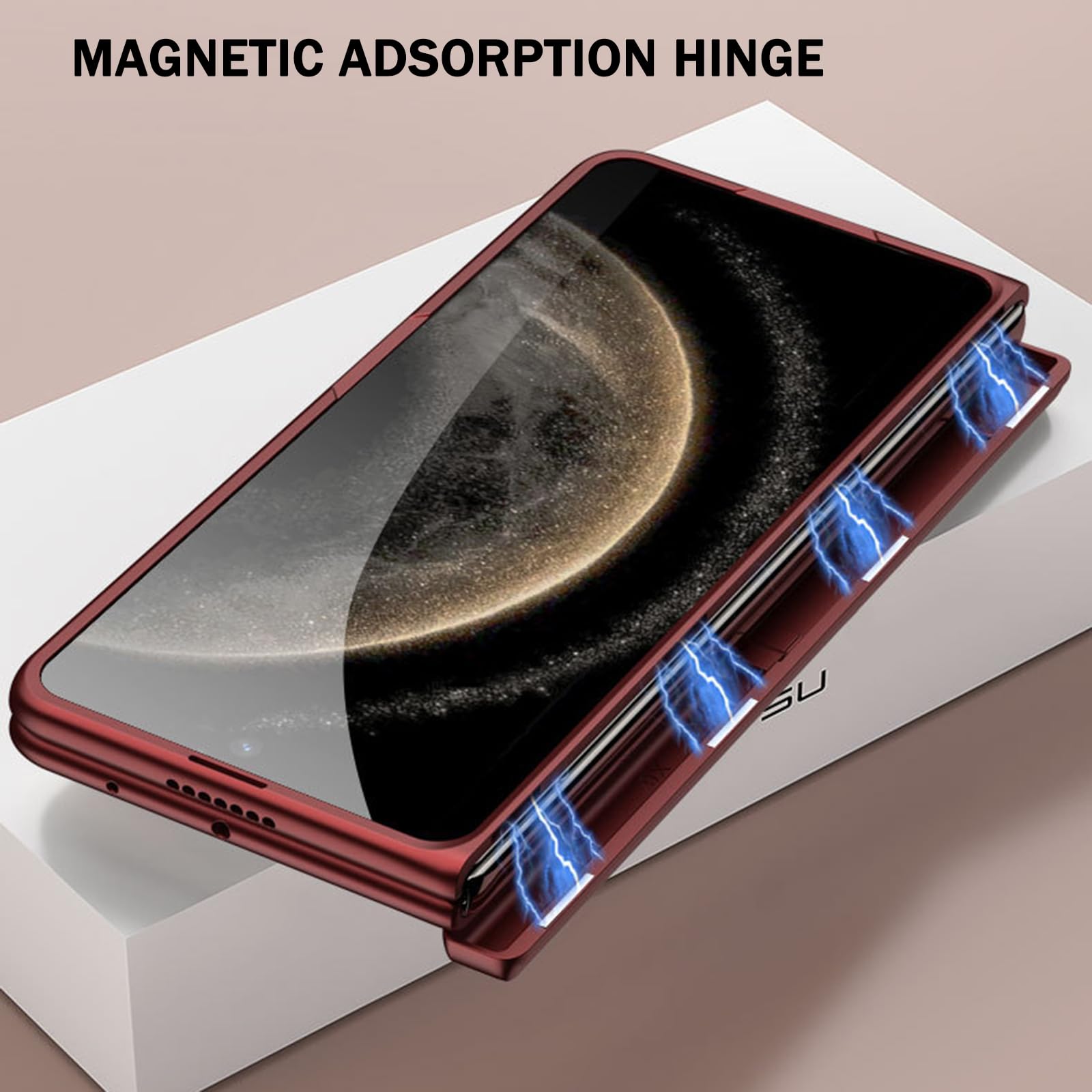 Etui do Huawei Mate X6, ultracienka podpórka z zawiasami magnetycznymi, odporna na wstrząsy, osłona ekranu aparatu, luksusowe platerowanie, kompleksowe etui, szare, Mate X6