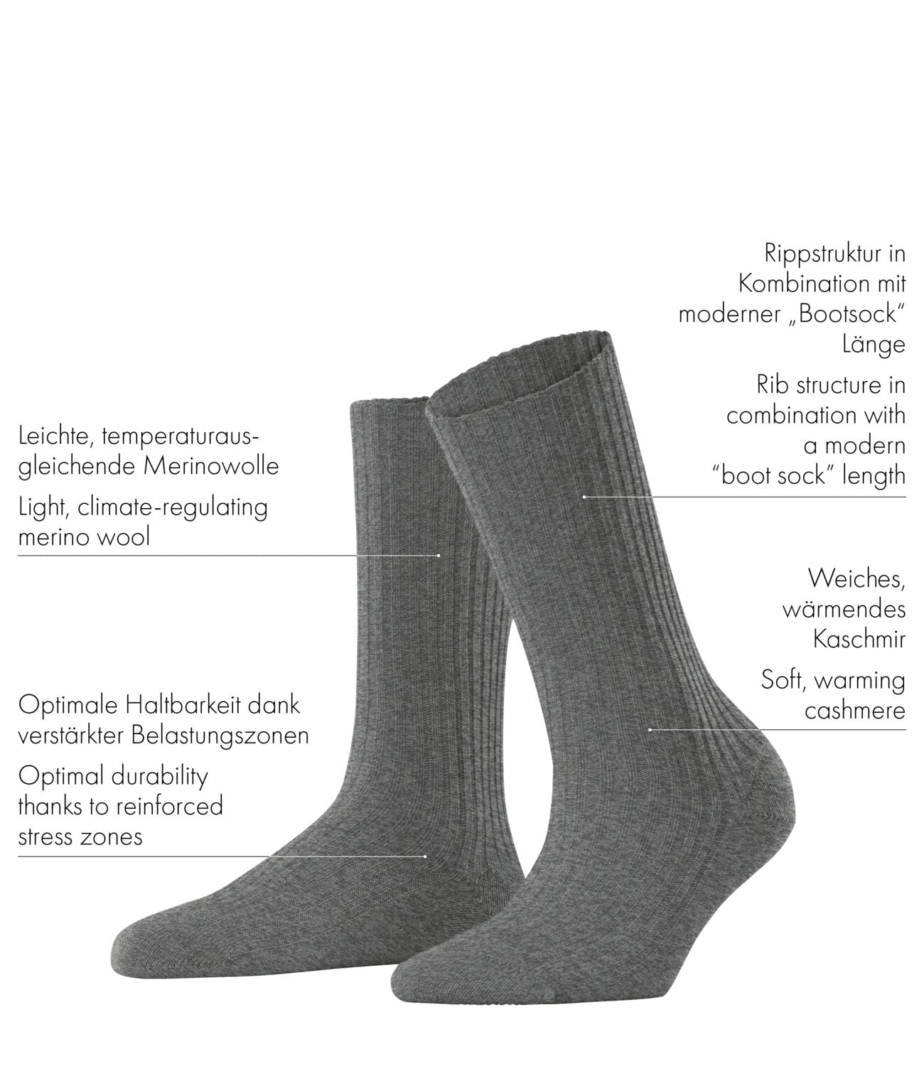 FALKE Women's Cosy Wool Boot Socks, Brown (Jasper 5622), 5-7.5