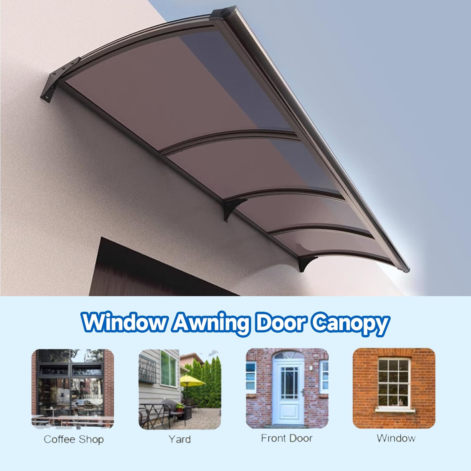 Tenda trasparente per porte e finestre, copertura per riparo dalla pioggia, resistente alle intemperie, ignifuga, carico di neve (90 x 190 cm) per case e aziende