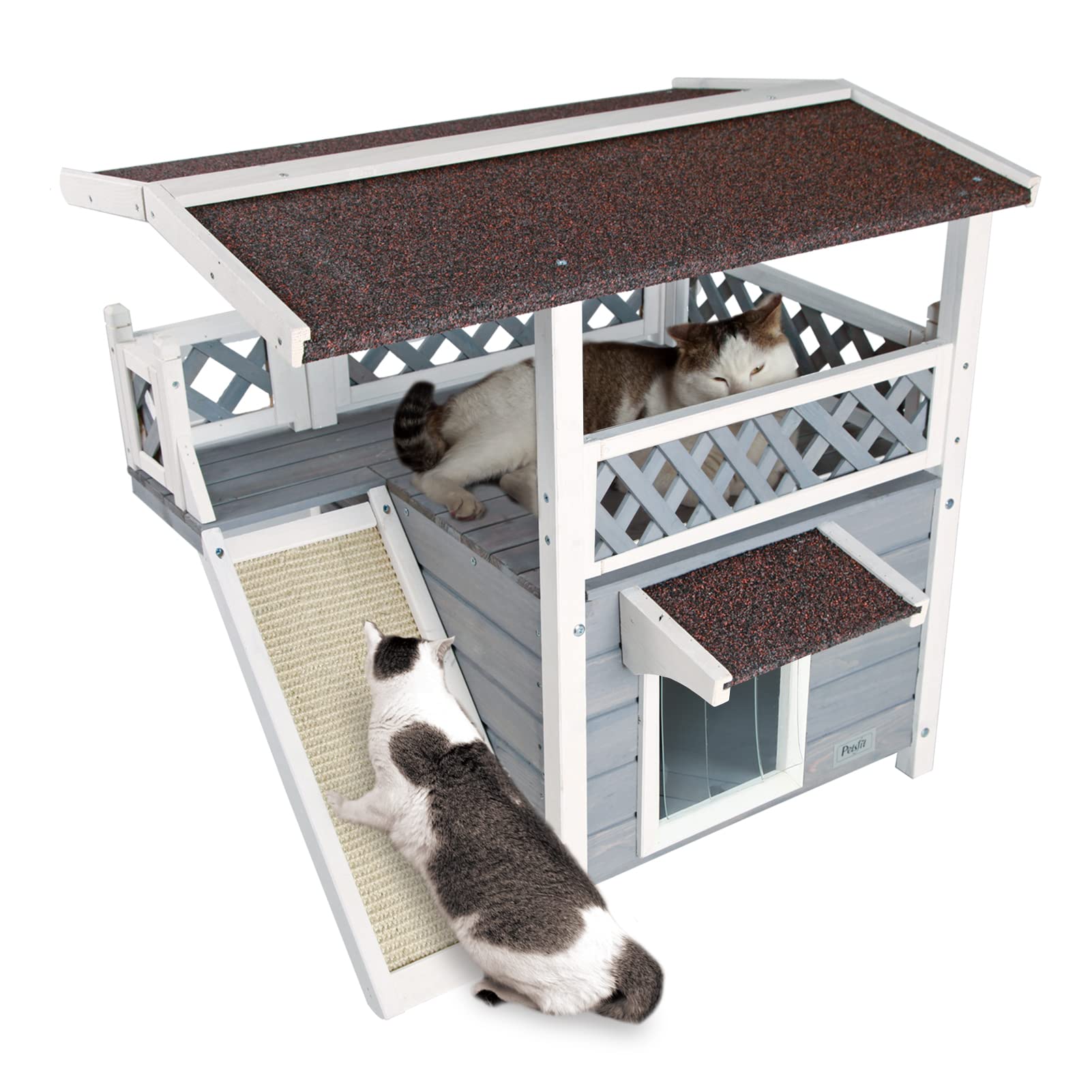 Petsfit Outdoor Cat House Cat Shelter Cat Condo Weatherproof for Feral