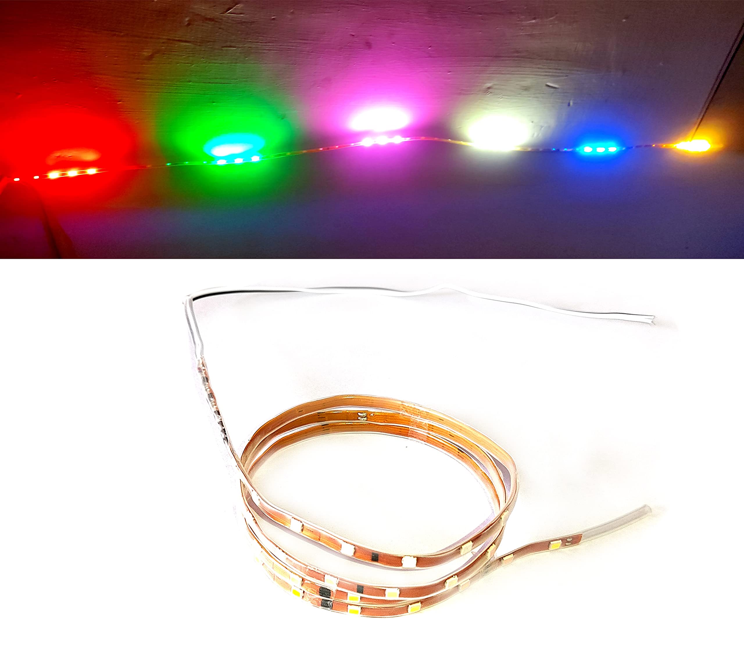 Steko {2 Pieces) 1 Meter DC 12 Volt (54 Led) Multicolor Changing Auto Running LED Light Strip Multipurpose Use for Home, Temple, Bike, Car, Cycle Decoration