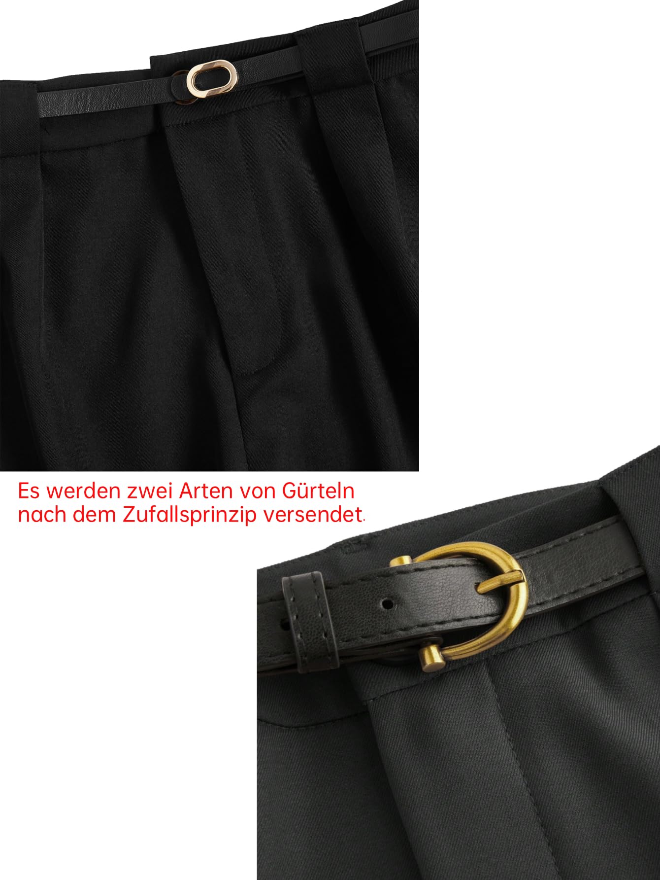 SOLY HUX Hosen Damen Elegant Anzughose Hohe Taille Büro Freizeithose Geradehose mit Gürtel Einfarbig Palazzo Casualhose Herbst Outfit