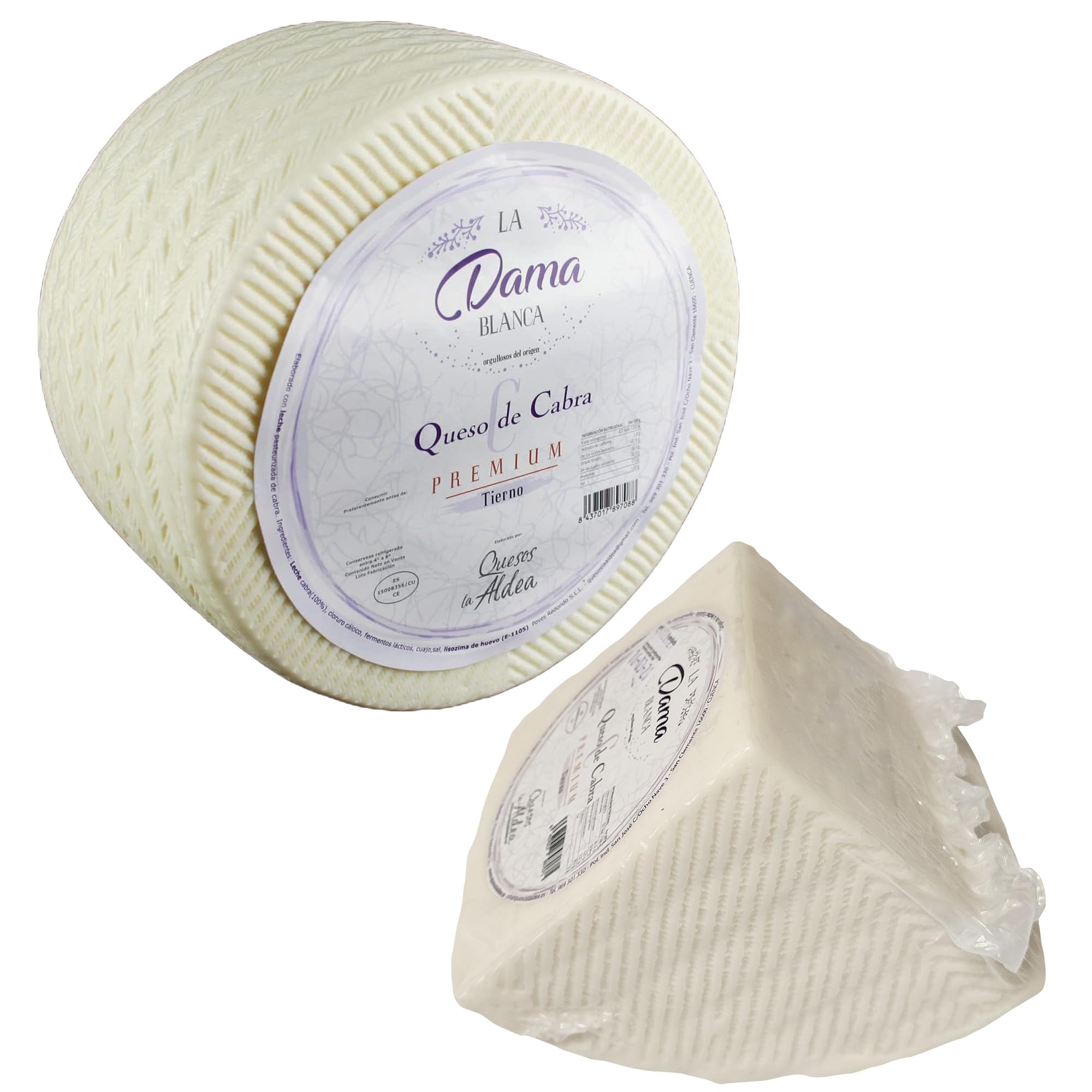 Queso Artesano de Cabra Tierno 1 kg - Queso Castilla-La Mancha para Ensalada y Tapas