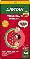 Lavitan Infantil Turma da Mônica Vitamina C Sabor Melancia com 60 Comprimidos Mastigáveis