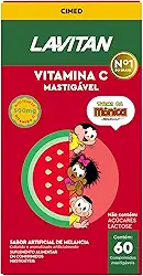Lavitan Infantil Turma da Mônica Vitamina C Sabor Melancia com 60 Comprimidos Mastigáveis