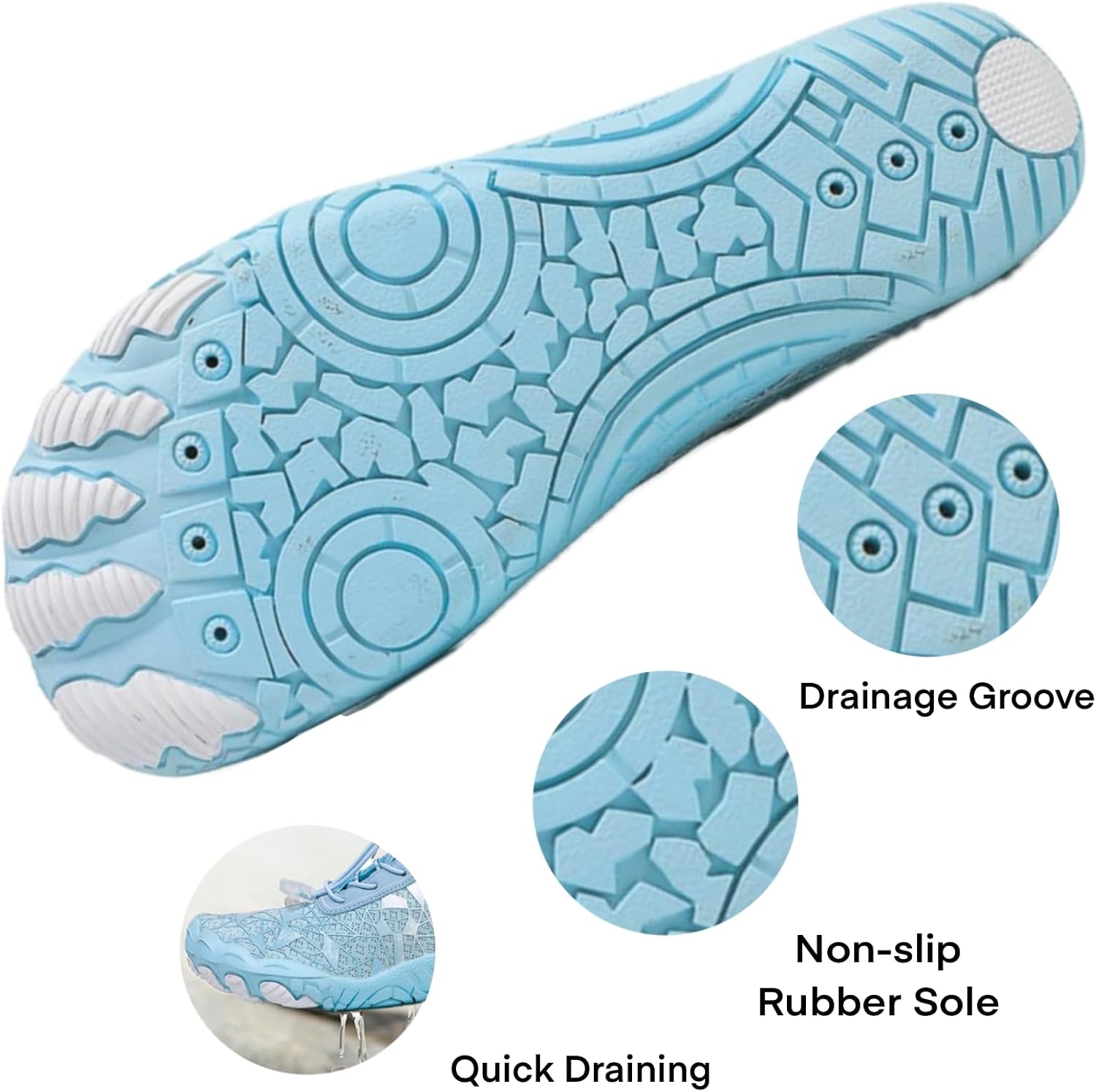 Hike Barefoot Shoes for Women Men with Wide Toe Box, Healthy & Non-Slip Breathable Barefoot Water Shoes Beach Pool Aqua Swim Surf Hiking Walking Shoes
