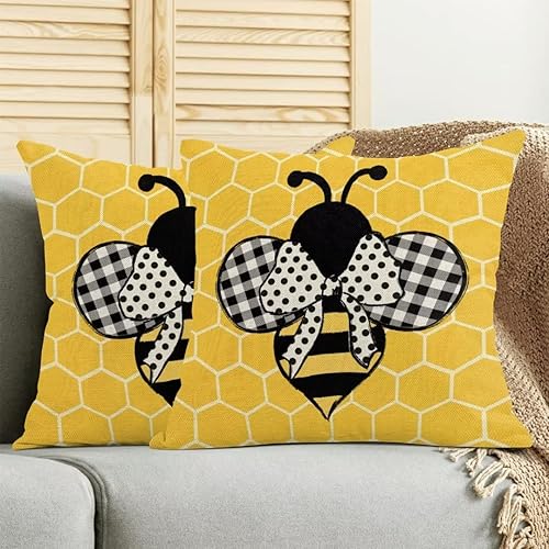 Miniatura 3 de Polka dots Pillow Covers 18x18 Set of 2, Modern Black Cream Decorations Throw Pillow Covers Boho Outdoors Decorative Linen Cushion Case for Home and