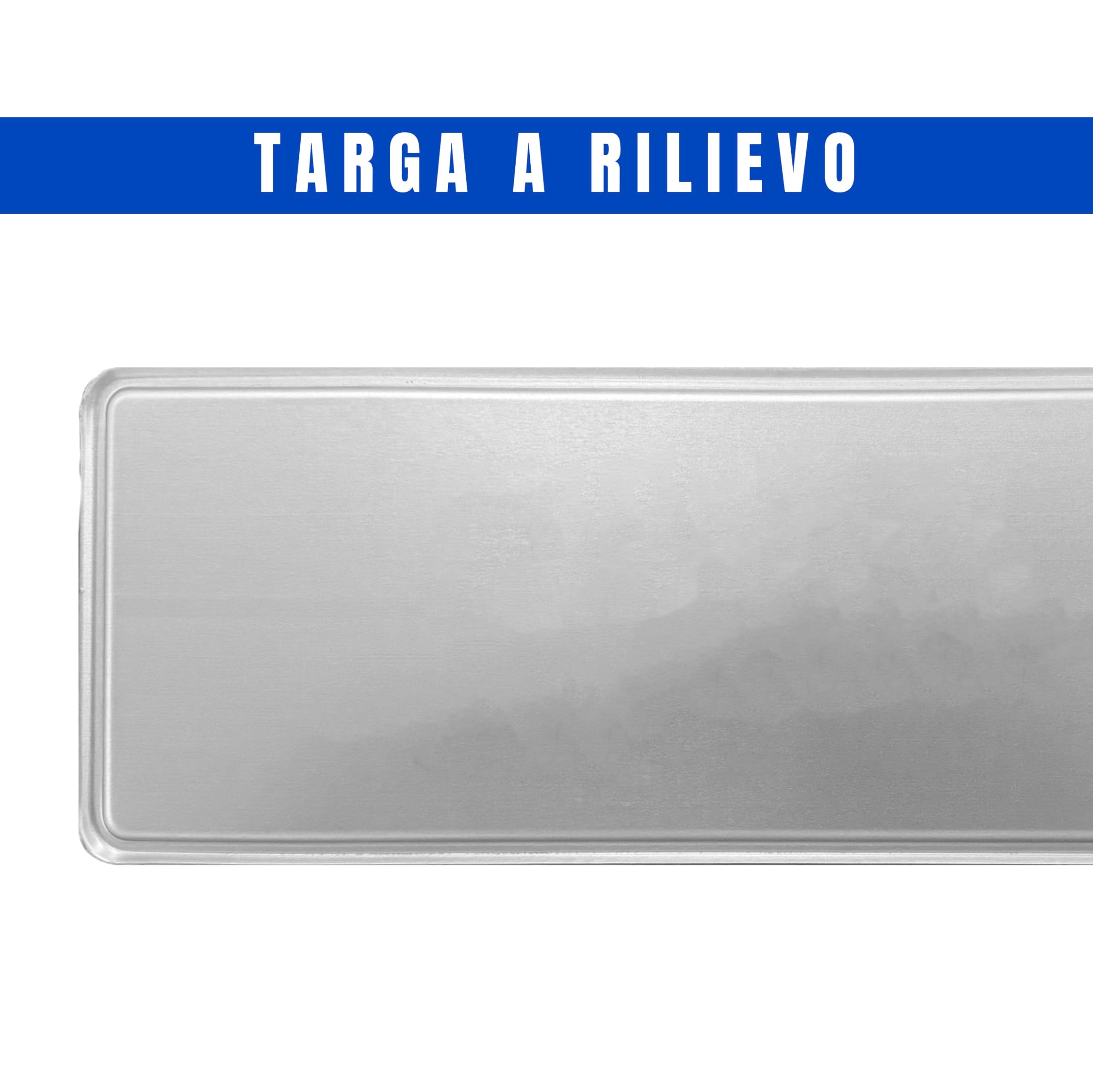 Targa Decorativa - Personalizzabile - Formato Modello Anteriore - in Alluminio Catarifrangente con Caratteri in Rilievo Battuto