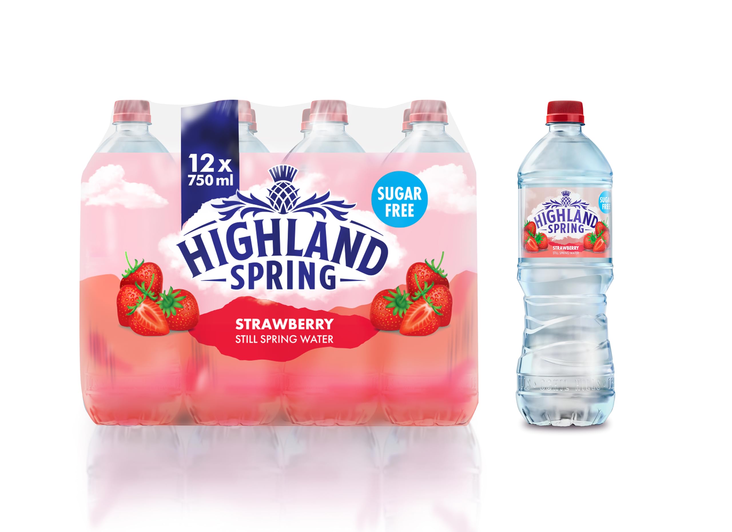 Highland Spring Strawberry Still Spring Water 750Ml