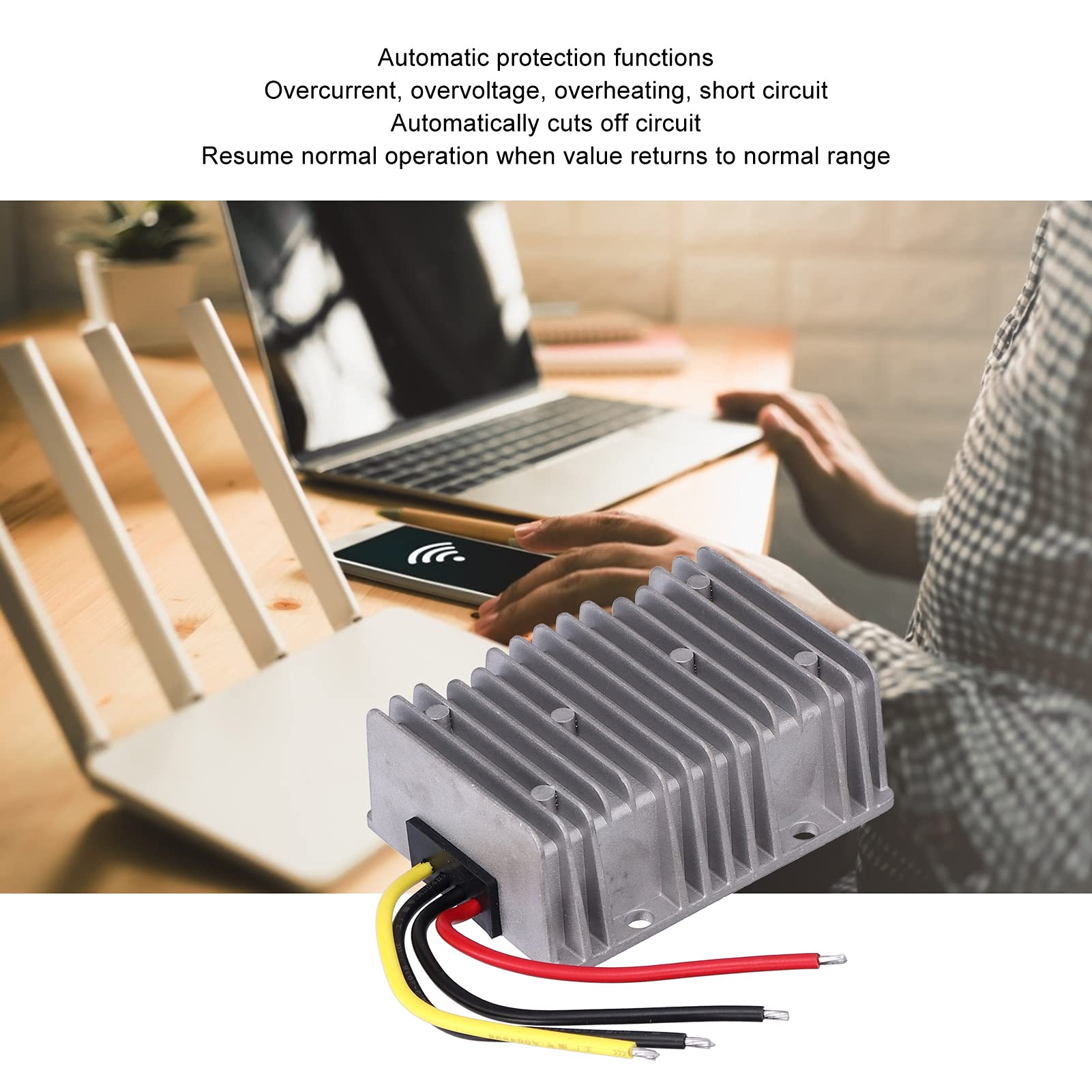 Regulador de Voltaje de 72 V A 24 V Convertidor de 72 V A 24 V, Convertidor CC-CC Módulo Reductor Protección de EnergíA de Voltaje 20 A 480 W
