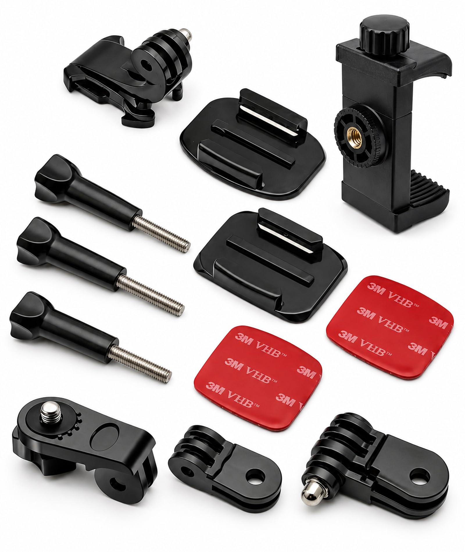 Bike Mount for Action Camera, 12-Piece Complete Set with Mobile Mount for Bike and Helmet Camera for Bike, Durable Handlebar Mount for Action Video Recording, Ideal for Cycling and Adventure Sports-image-1