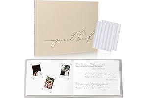 Wedding Guest Book with Clear Photo Corners