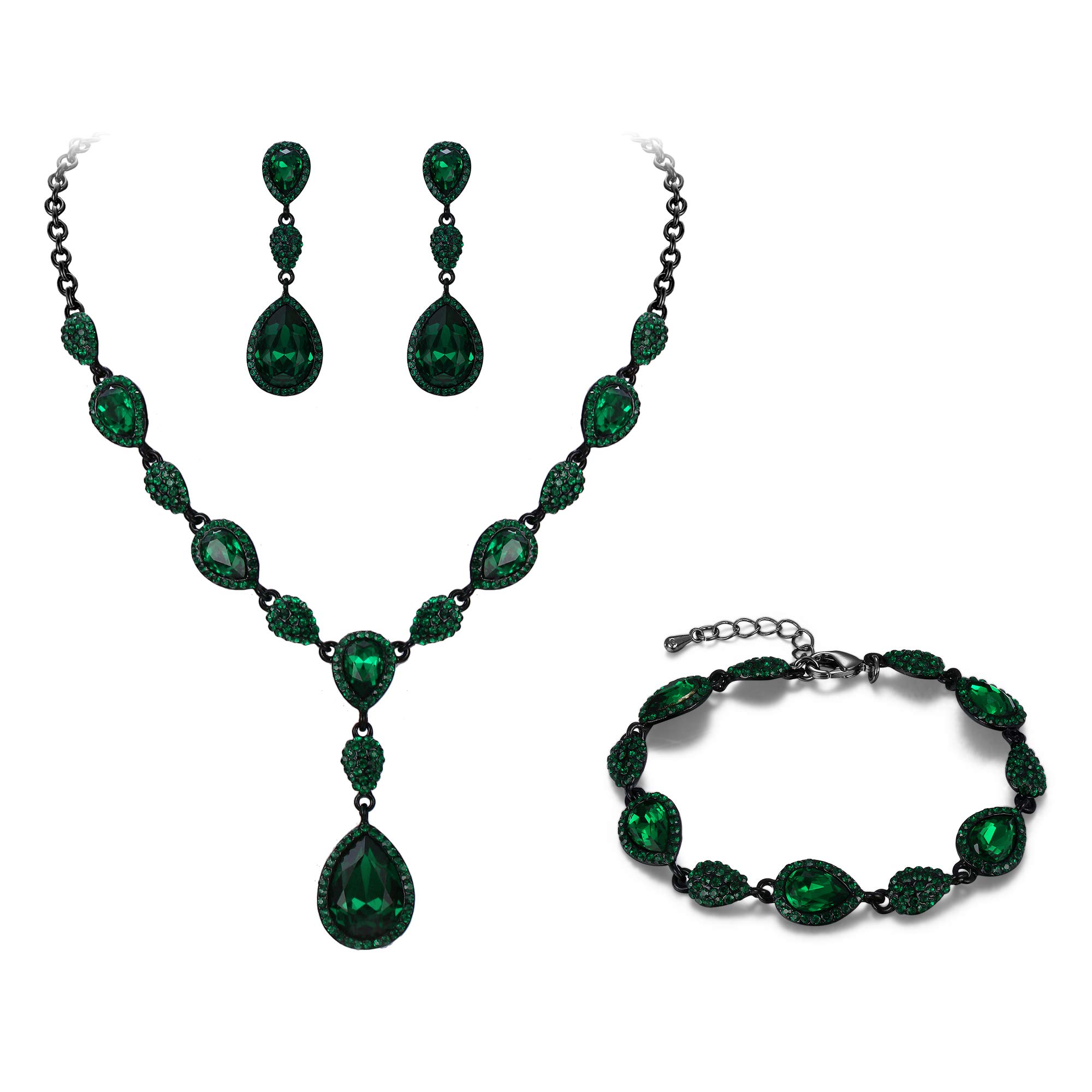 EleQueen CZ Teardrop Set