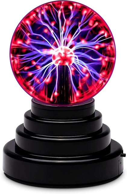 CGBOOM Plasma Ball Magic 3" Touch Sensitive Glass Lightning Sphere Sensitive Globe Light USB Fun Scientific Ball Magic Crystal Light Amazing Lamp Christmas Gift Decorative Gaget