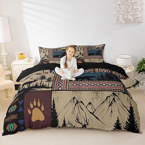 Miniatura 33 de Feelyou - Juego de edredón retro hippie con flores, tamaño King, para niños, con diseño de plantas florales botánicas de los 60 y 70, edredón Multi