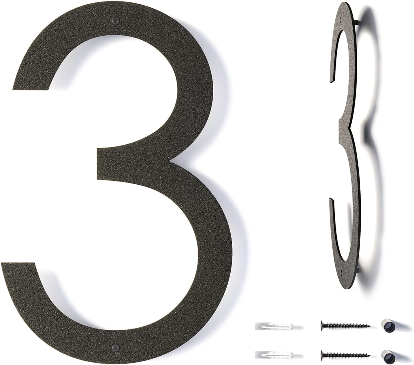 12 Inch Modern Floating House Numbers for Outside Large Metal House