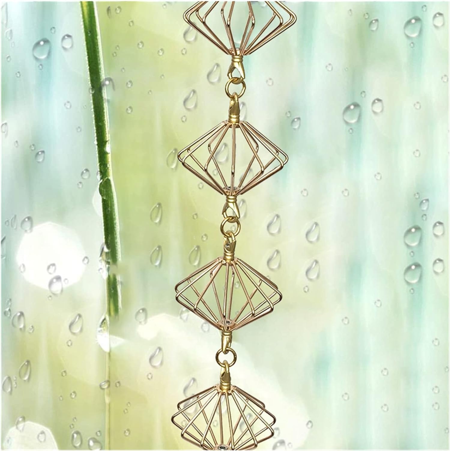 Rain Chains Rain Chains, Decorative Aluminum Alloy Copper Gutter Chain Rain Guide Chain Eaves Drainage Rain Chain
