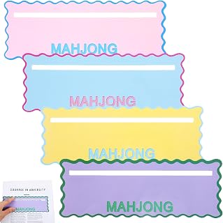 4 Pcs Mahjong Line Finder, Plastic Mahjong Card Line Reader Multi-Color Mahjong Rules Helper for Beginners Travel Parties Competitions Game Nights