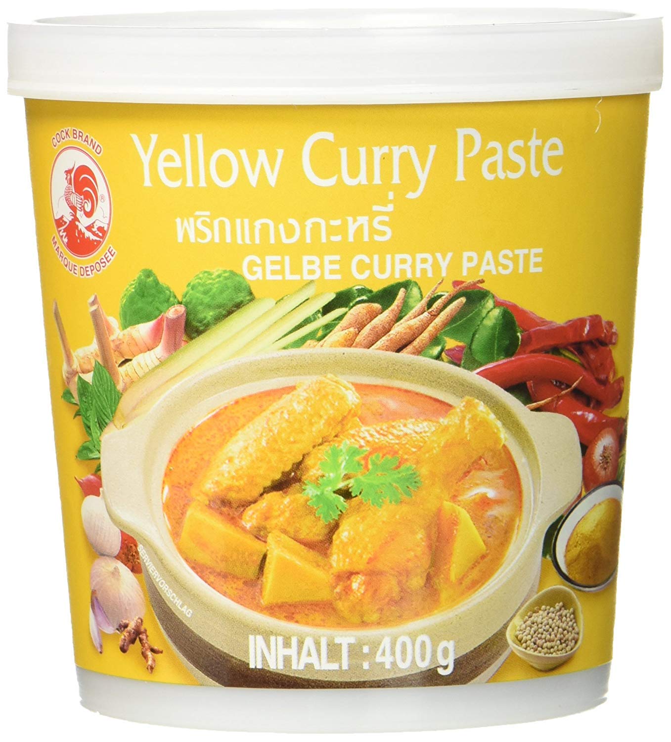 Cock Brand - set da degustazione Currypasten 6er Pack (6 x 400g) - 6 varietà, 1 lattina ciascuno