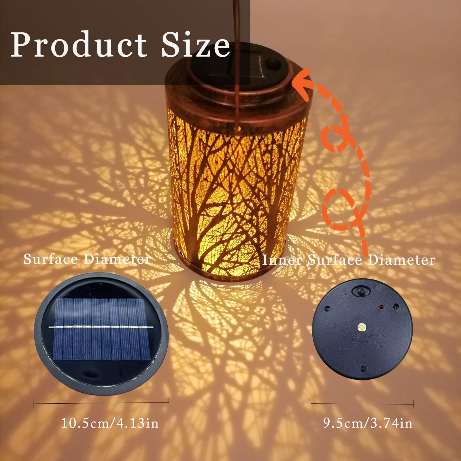 ZQX Solar Light Replacement2 PCS Warm White LED Covers, Diameter 10.5 cm, Replacement Solar Panel for Garden Lightsfor Various Lamps. - Image 4