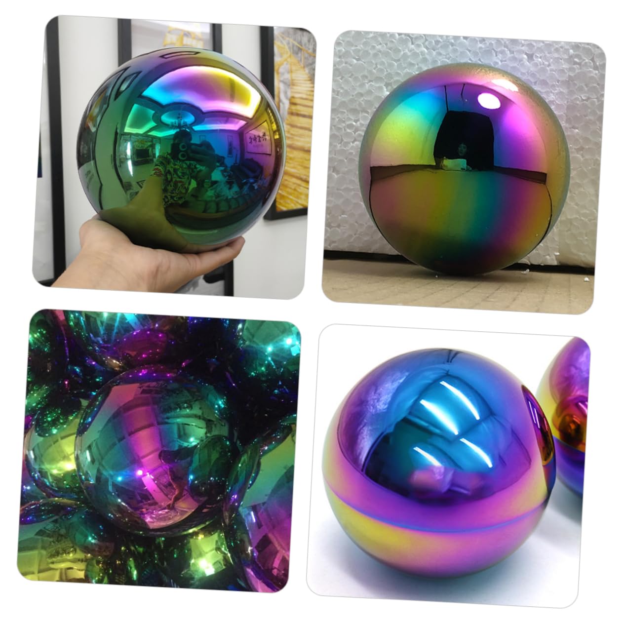 INOOMP 3pezzi Sfera Luminosa in Acciaio Inossidabile Decorazione Da Giardino Ornamento Riflettente Per Esterni Sfera Da Giardino Lucidata Aggiunge Tocco Moderno Casa e