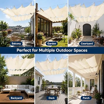 Custom Outdoor Shade Sails,Retractable Wave Canopy Pergola Cover